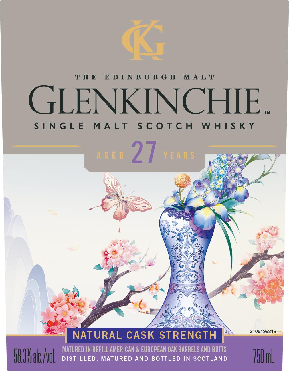 Glenkinchie 27 Years Old Natural Cask Strength Single Malt Scotch Whiskey