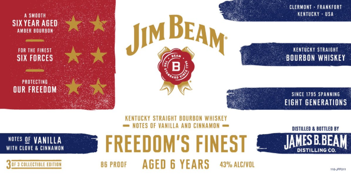 Jim Beam 6 Years Old Freedom's Finest Kentucky Staright Bourbon Whiskey 86 Proof