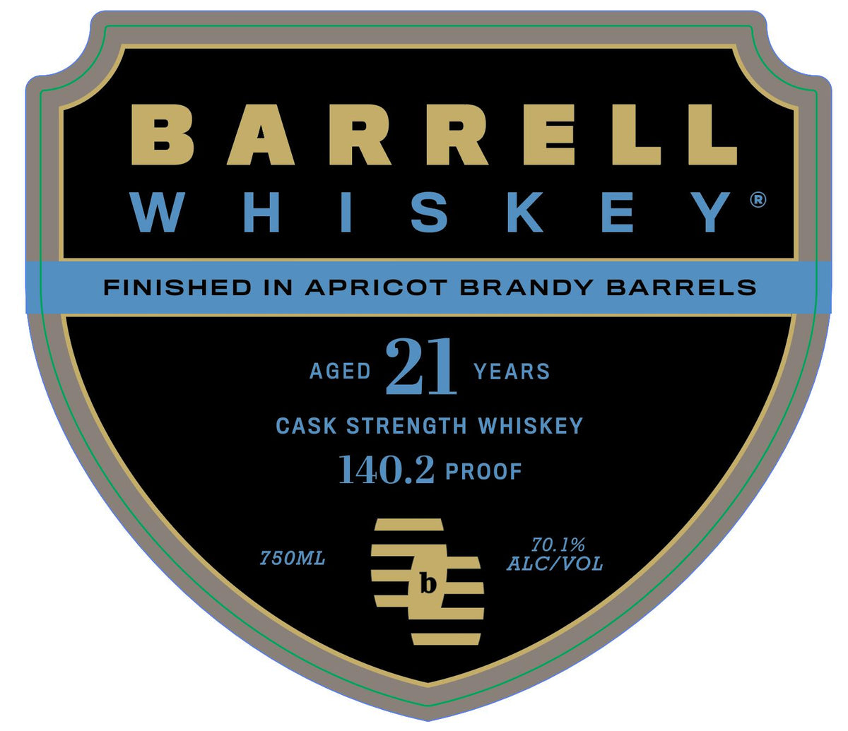 Barrell Craft Spirits 21 Years Old Finished In Apricot Brandy Barrels Cask Strength Whiskey 140.2 Proof