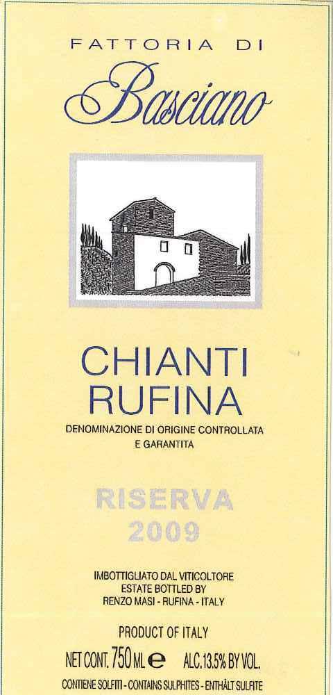Fattoria di Basciano Chianti Rufina Riserva DOCG