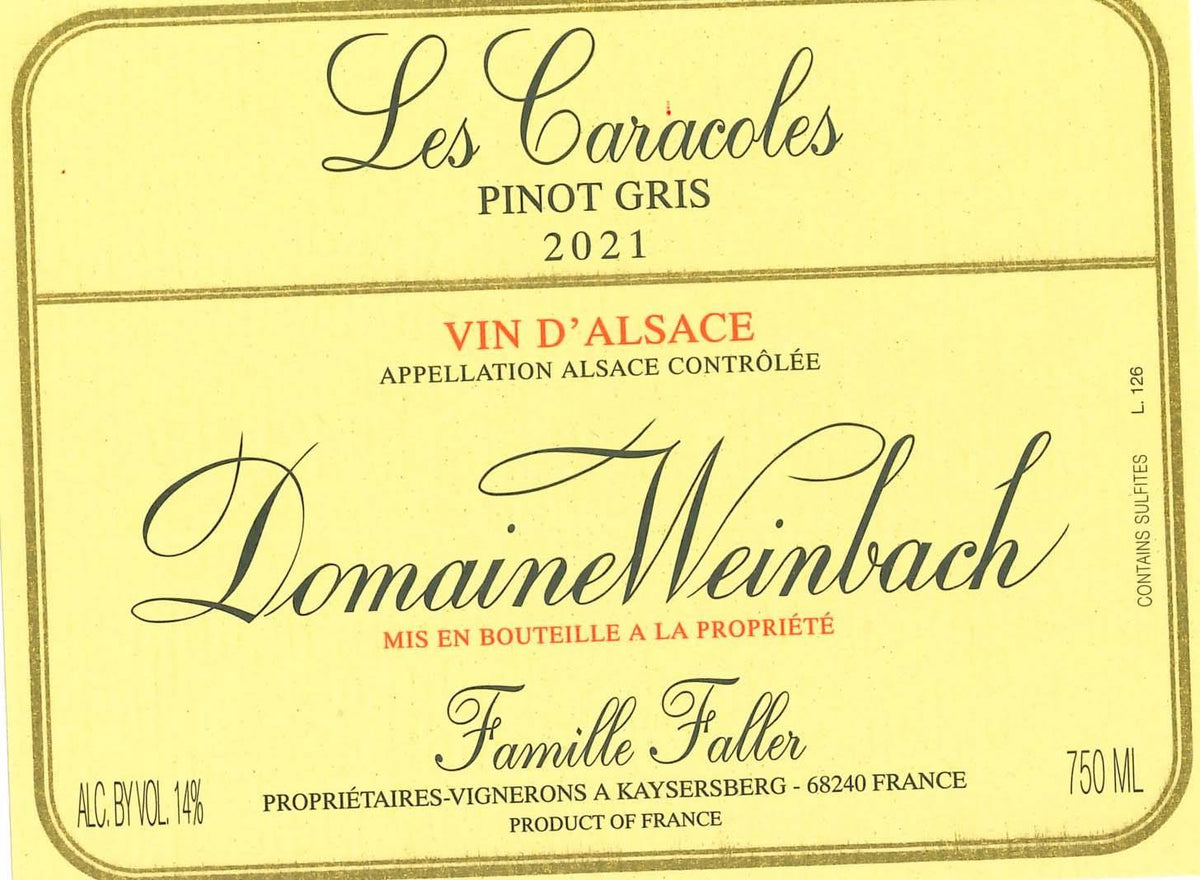 Domaine Weinbach Vin d'Alsace Pinot Gris Les Caracoles