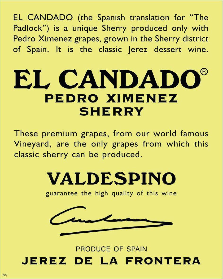 Valdespino Pedro Ximénez El Candado Jerez-Xérès-Sherry