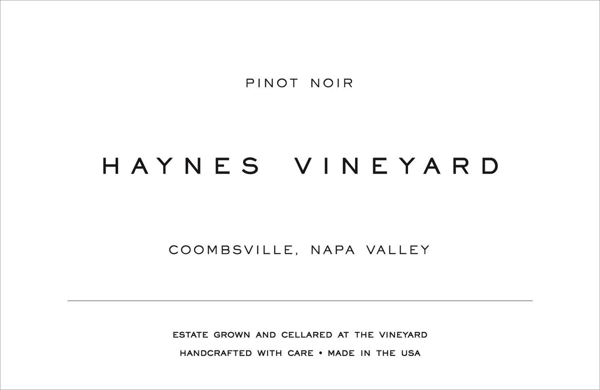 Haynes Vineyard Pinot Noir Forgeron Coombsville