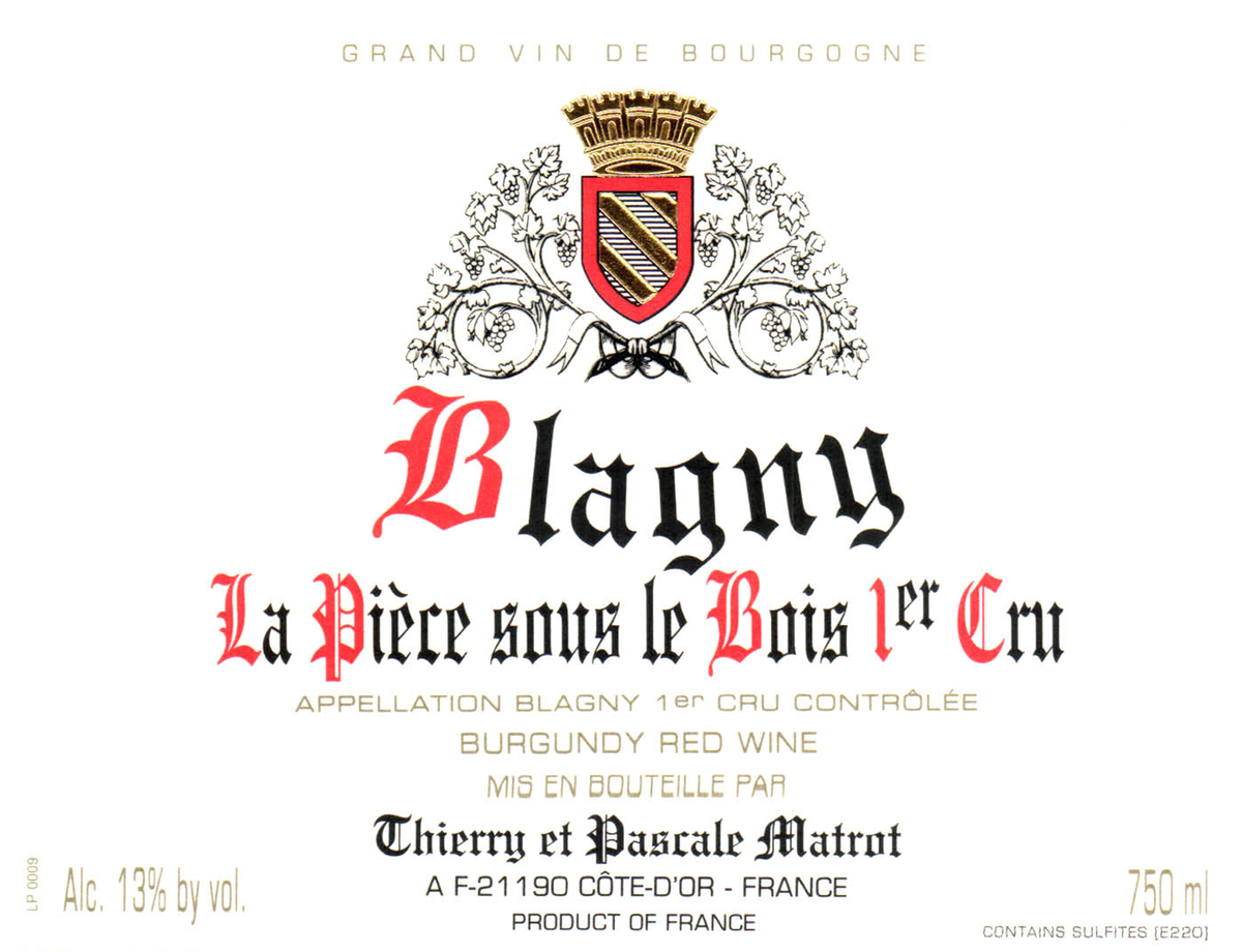 Thierry et Pascale Matrot Blagny 1er Cru La Pièce sous le Bois
