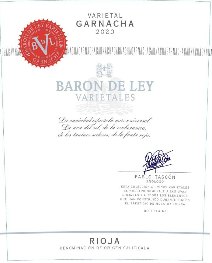Baron de Ley Rioja Varietales Collection Garnacha