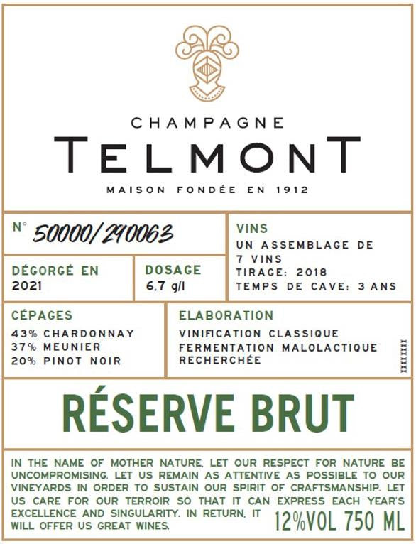 Champagne J. de Telmont Champagne Brut Réserve