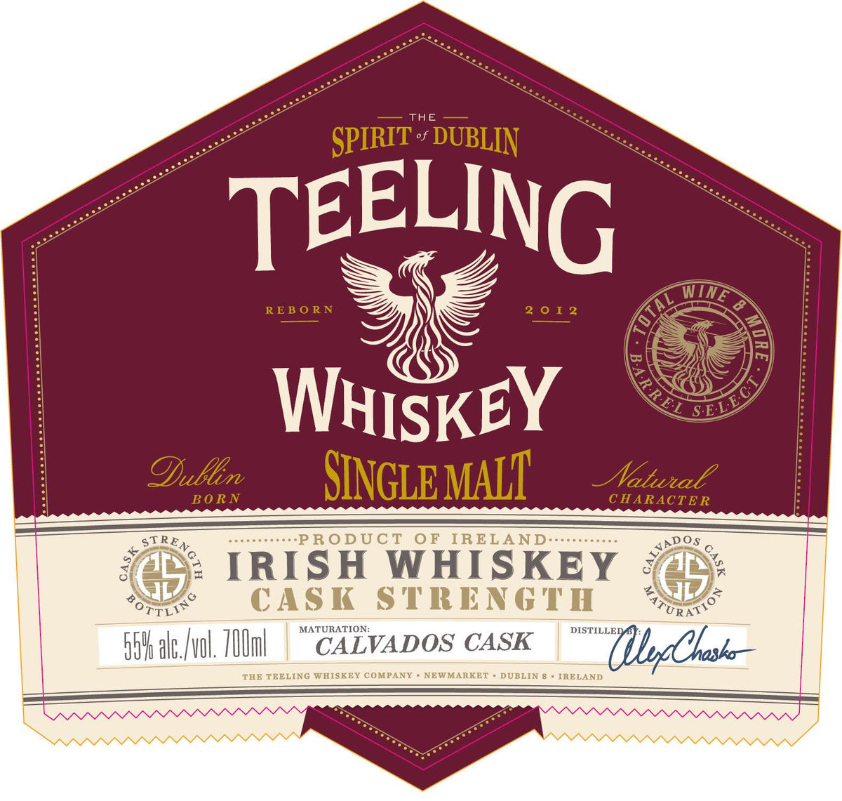 Teeling Whiskey Cask Strength Calvados Cask Single Malt Irish Whiskey 110 Proof