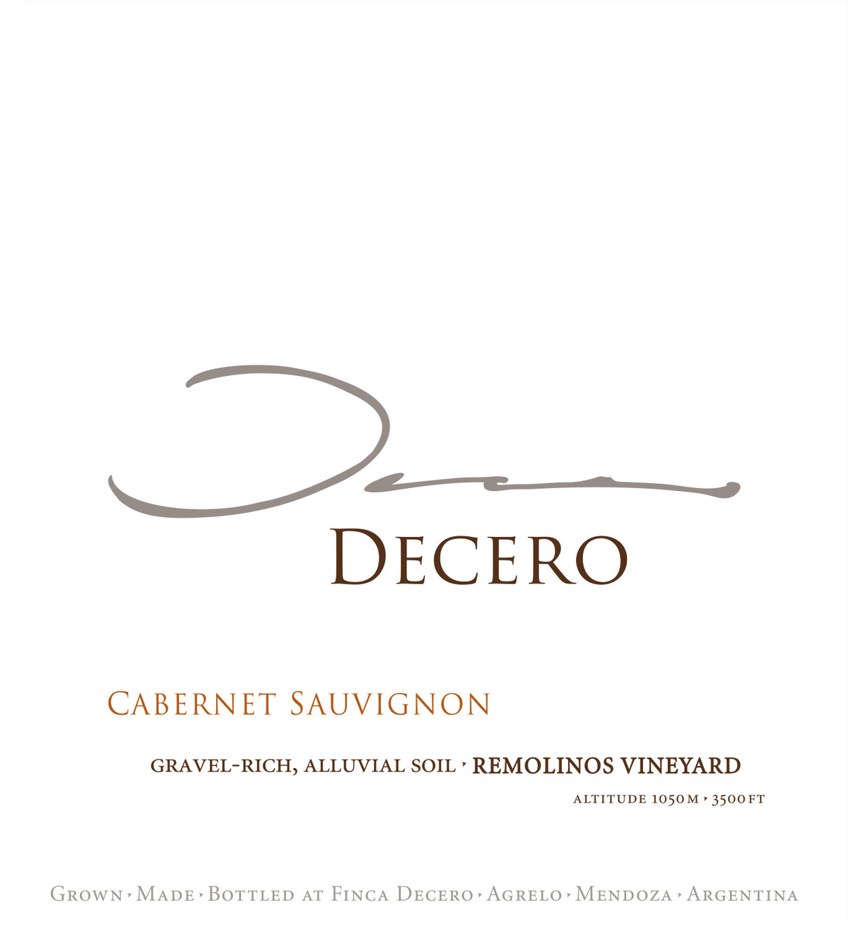 Decero Cabernet Sauvignon Remolinos Vineyard Agrelo