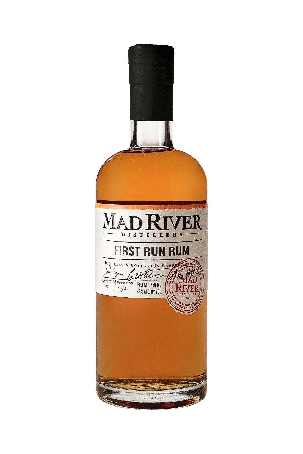 Mad River Distillers First Run Rum 90 proof