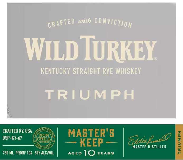 Wild Turkey 10 Years Old Triumph Master's Keep Non-Chill Filtered Kentucky Straight Rye Whiskey