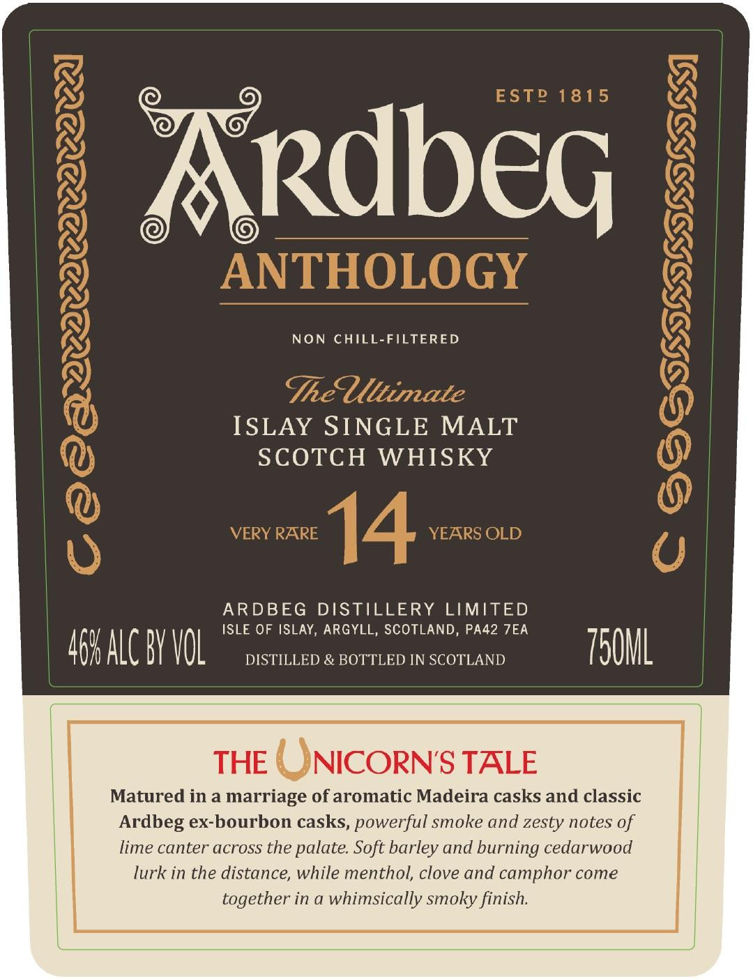 Ardbeg Distillery 14 Years Old Anthology The Unicorn's Tale The Ultimate Islay Single Malt Scotch Whisky