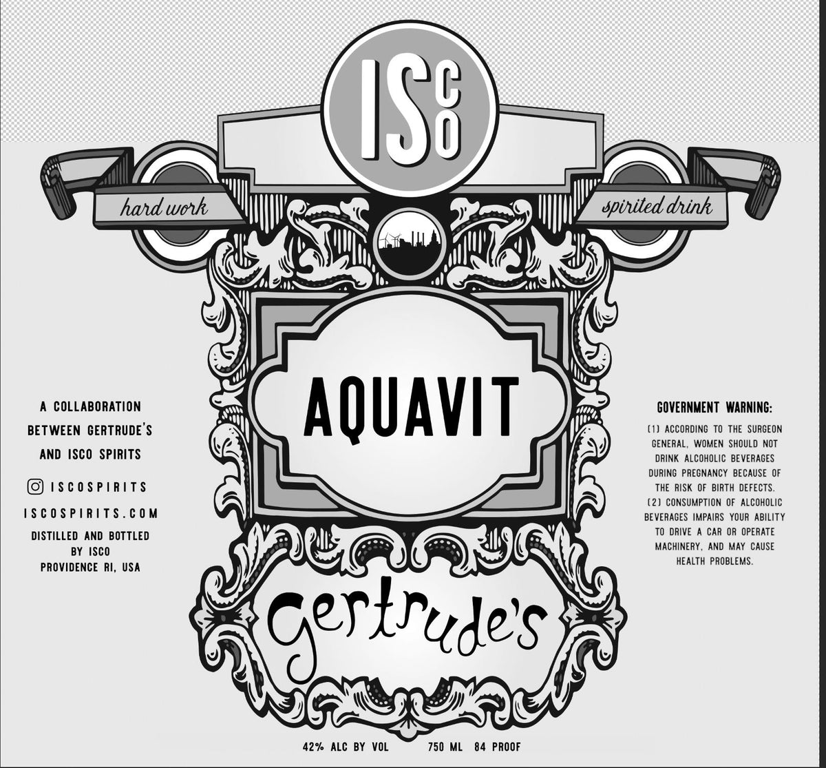 The Industrious Spirit Company Gertrude's Collaboration Aquavit