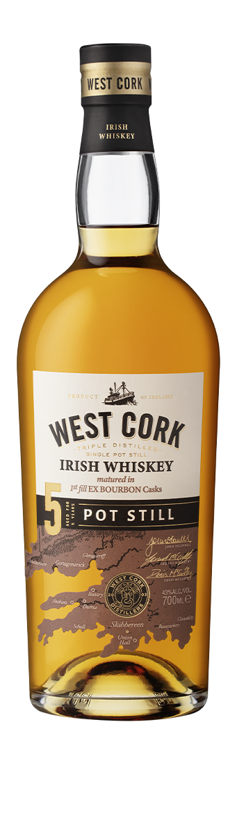 West Cork 5 Year Old Matured In 1st Fill Ex Bourbon Casks Single Pot Still Irish Whiskey