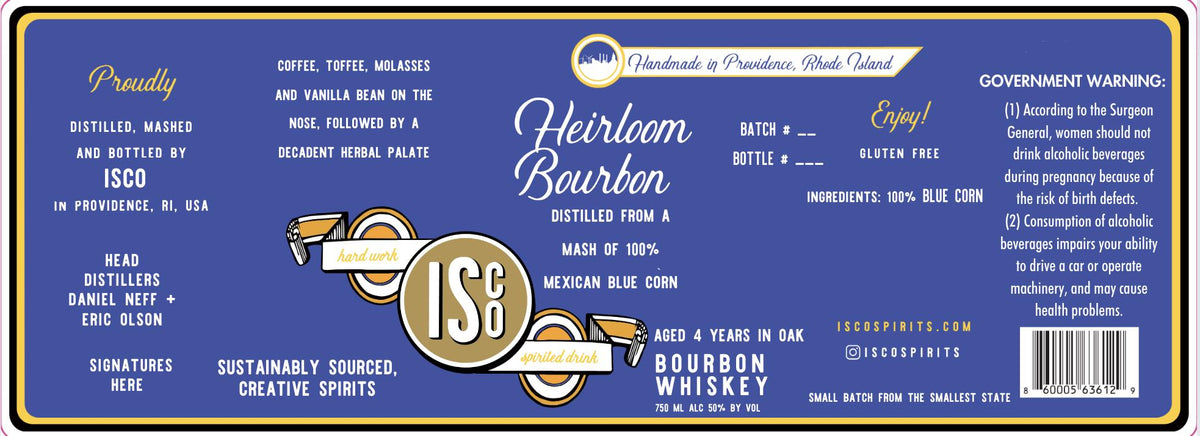 The Industrious Spirit Company 4 Years Old Heirloom Bourbon Whiskey