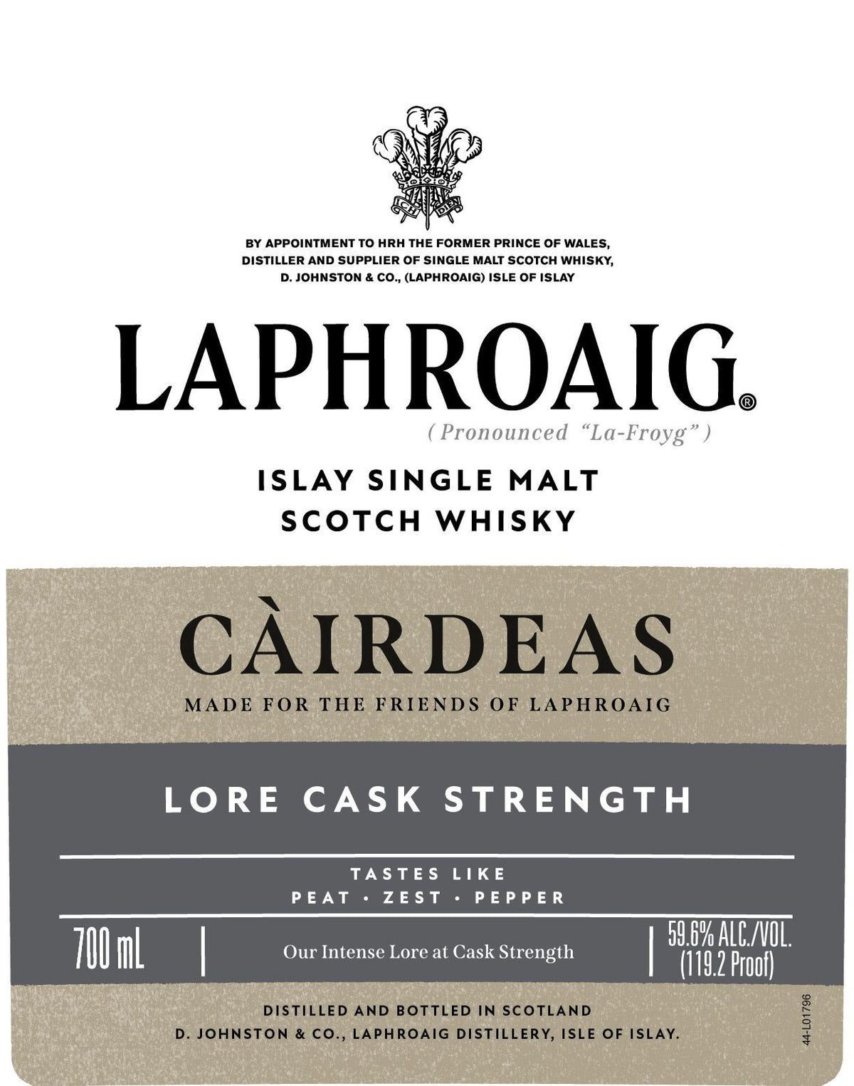 Laphroaig Càirdeas Lore Cask Strength Islay Single Malt Scotch Whisky 119.2 Proof
