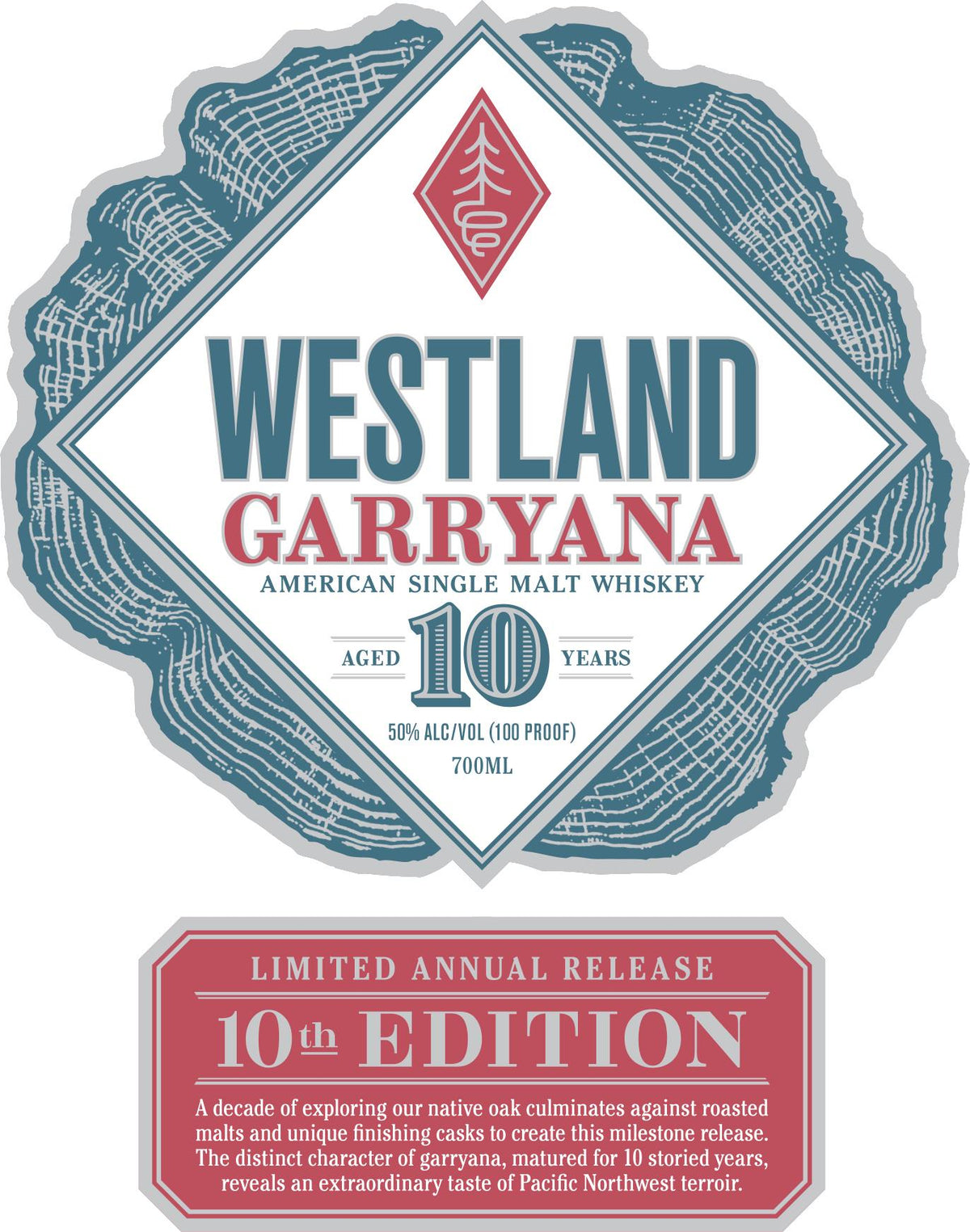 Westland Distillery Limited Annual Release 10 Years Old Garryana 10th Edition American Single Malt Whiskey