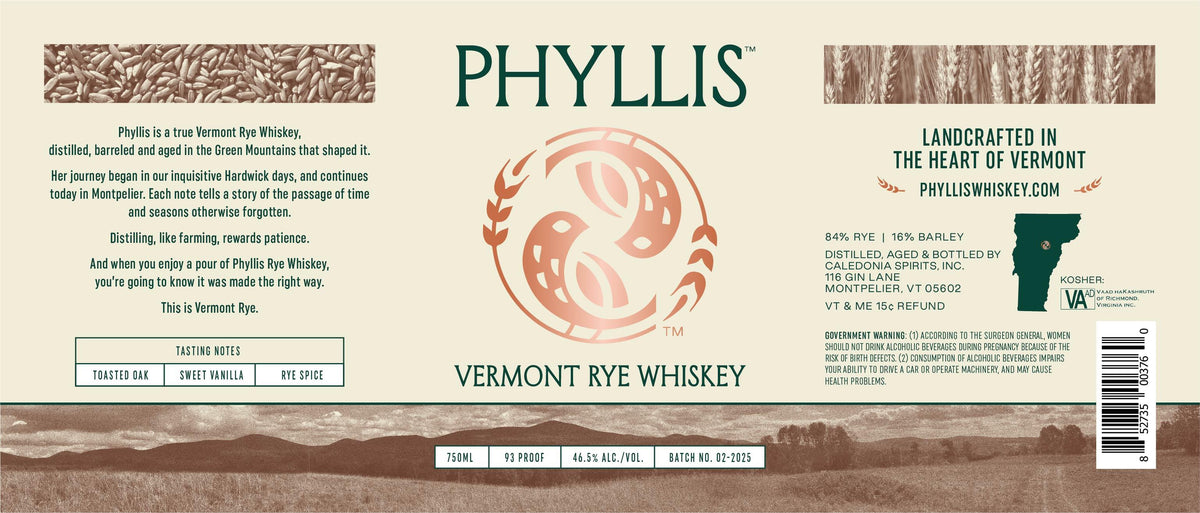 Phyllis Whiskey Vermont Rye Whiskey