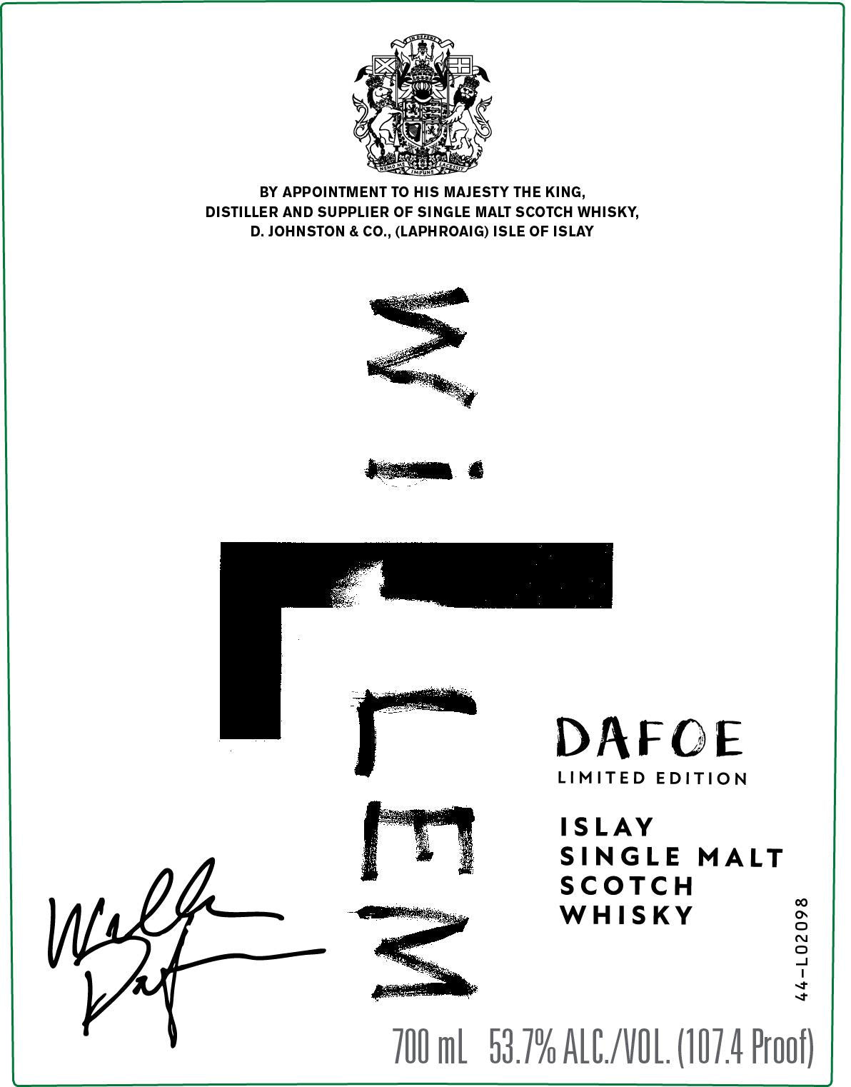Laphroaig Limited Edition 14 Years Old Willem Dafoe Islay Single Malt Scotch Whisky