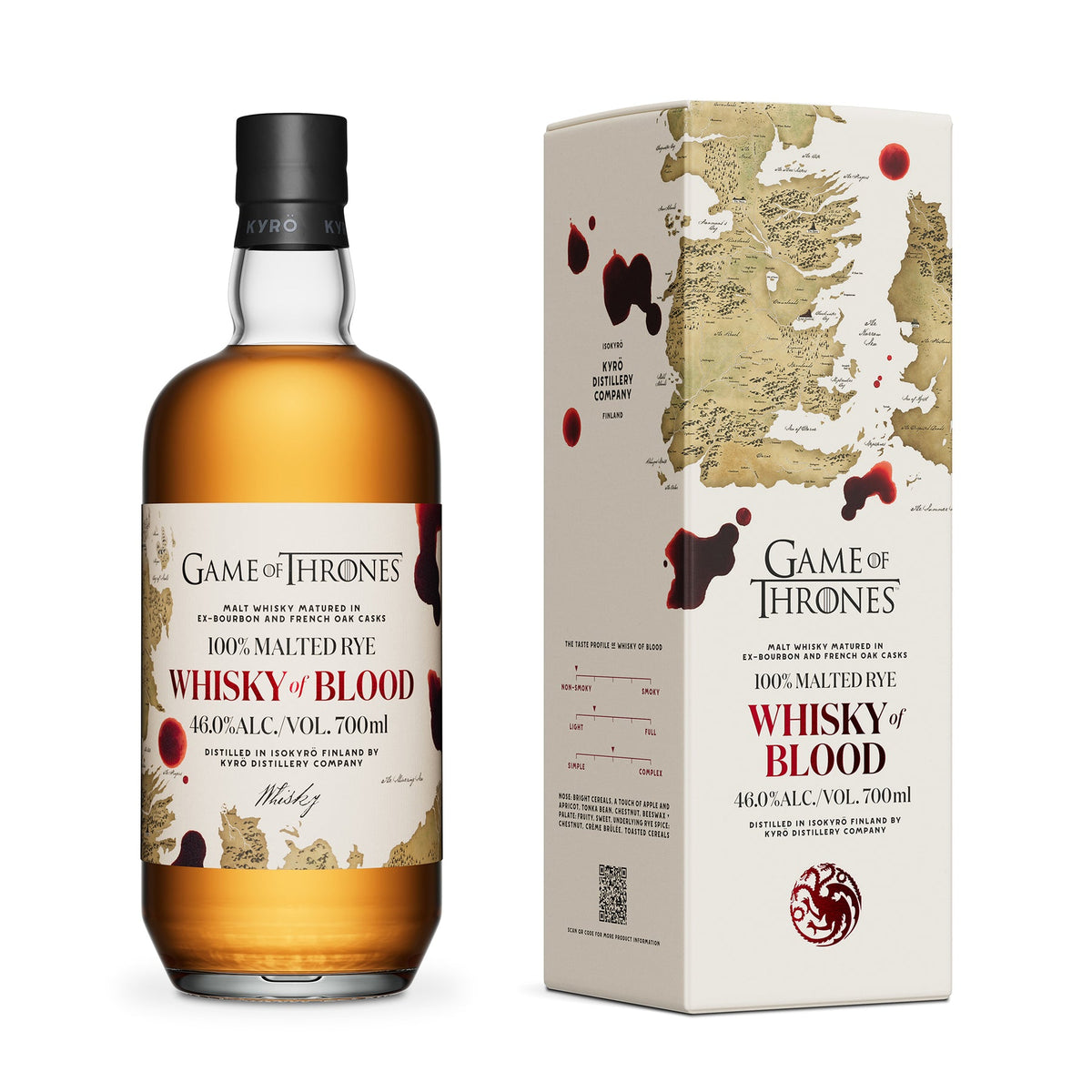 Kyrö Distillery Company Game Of Thrones Collaboration 3 Years Old Whisky Of Blood Malt Whiskey 92 Proof