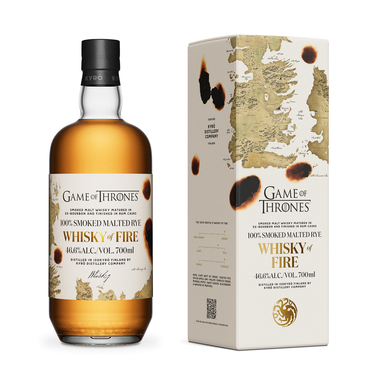 Kyrö Distillery Company Game Of Thrones Collab Whisky Of Fire Smoked Malt Whisky 93.2 Proof