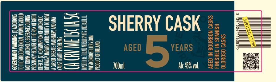West Cork 5 Years Old Sherry Cask Finished In Spanish Oloroso Casks Irish Whiskey