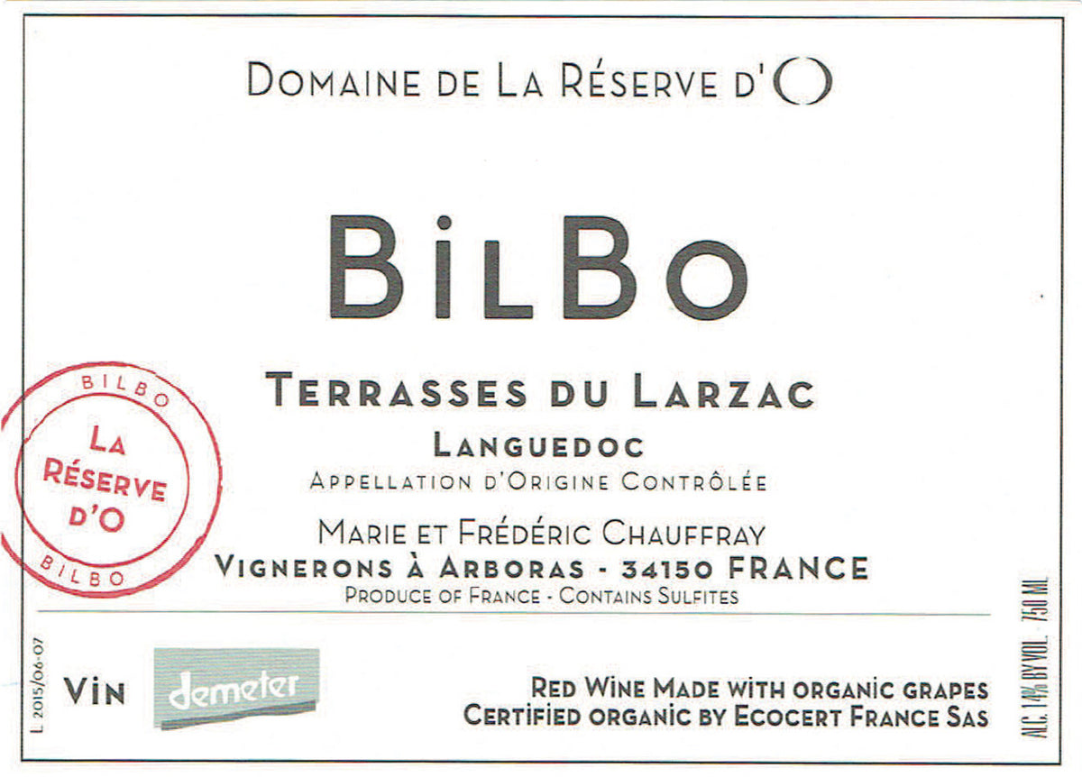 Domaine de La Reserve d'O Terrasses du Larzac Bilbo