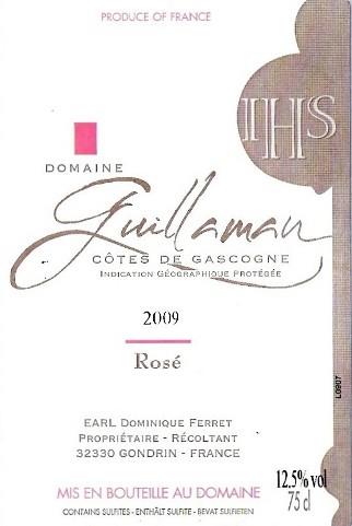 Domaine de Guillaman Vin de Pays des Côtes de Gascogne Rosé