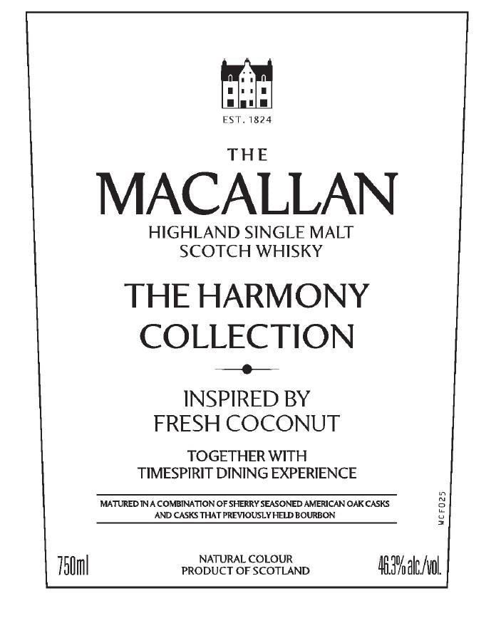 The Macallan The Harmony Collection Inspired By Fresh Coconut Fresh Coconut Highland Single Malt Scotch Whiskey