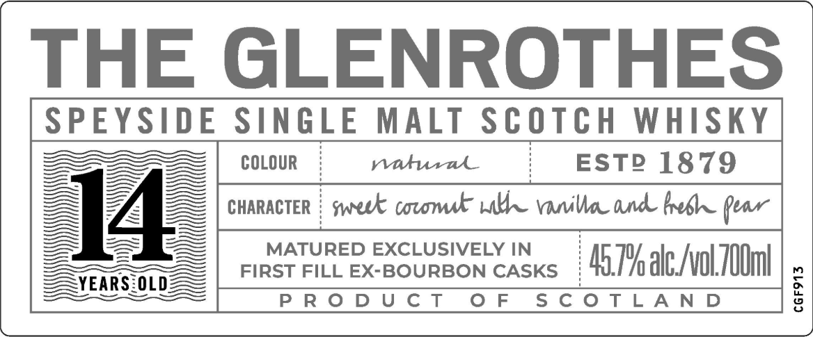 The Glenrothes 14 Years Old First Fill Ex-Bourbon Cask Matured Speyside Single Malt Scotch Whisky