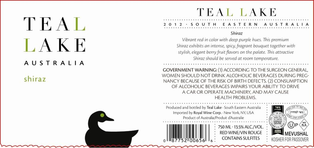 Teal Lake Shiraz