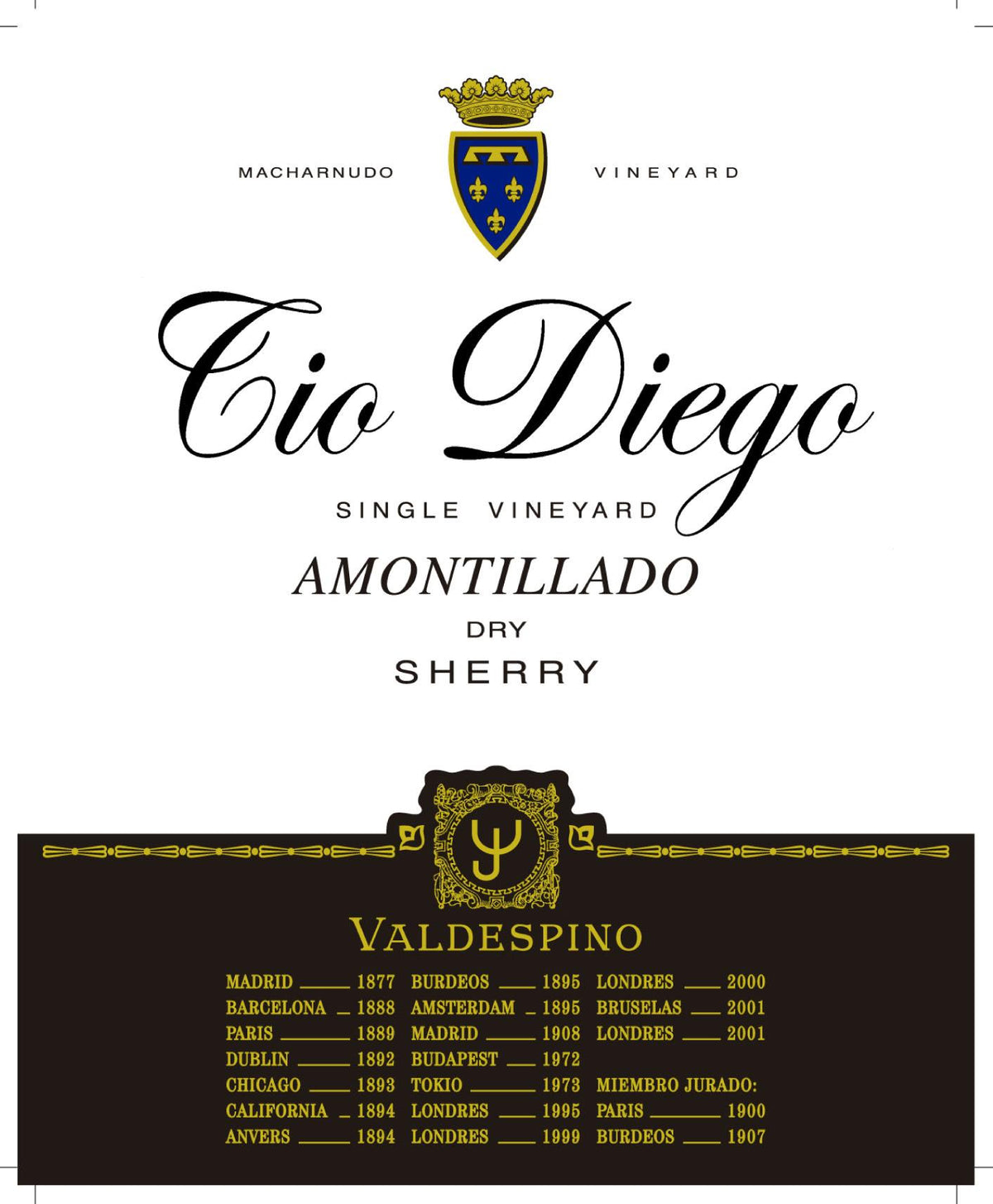 Bodegas Valdespino Amontillado Tio Diego Dry Sherry Single Vineyard Jerez-Xeres-Sherry