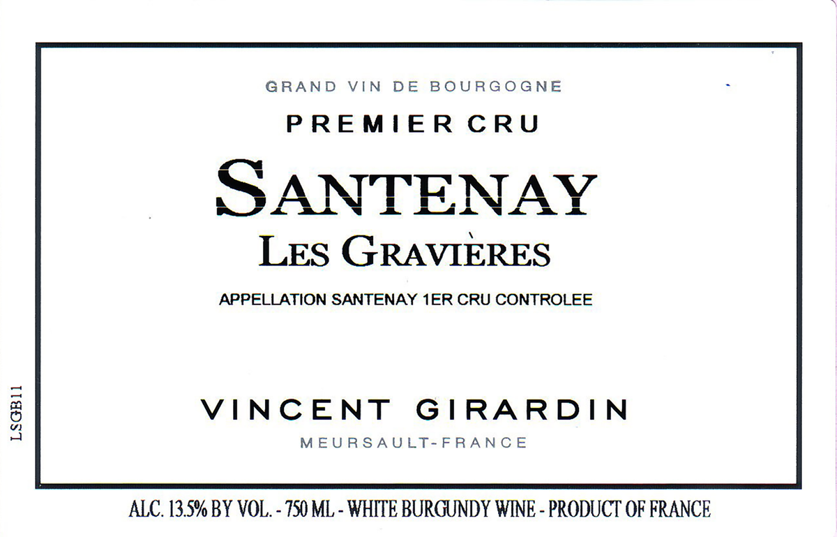 Maison Vincent Girardin Santenay 1er Cru Les Gravières Vieilles Vignes