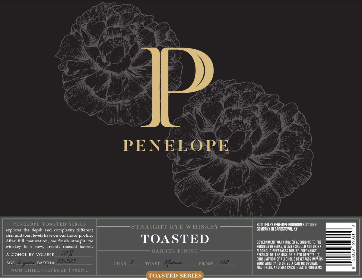 Penelope Toasted Series: Toasted 4 Years Old Barrel Finish Straight Rye Whiskey