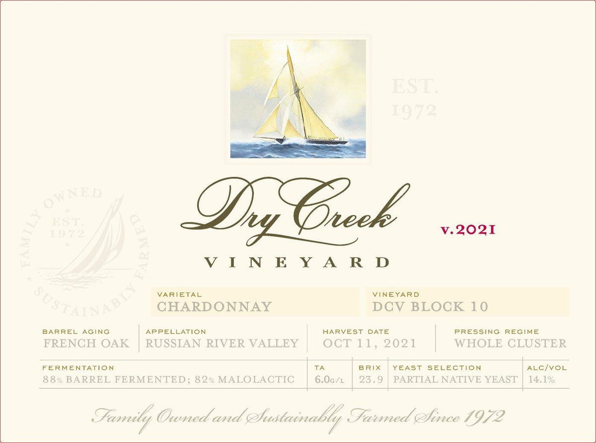 Dry Creek Vineyard Russian River Valley Chardonnay Block 10 Estate