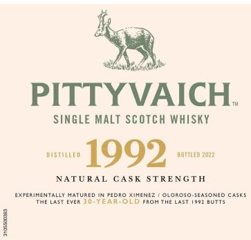 Pittyvaich 30 Years Old 1992 Prima & Ultima Natural Cask Strength Single Malt Scotch Whisky 111 Proof