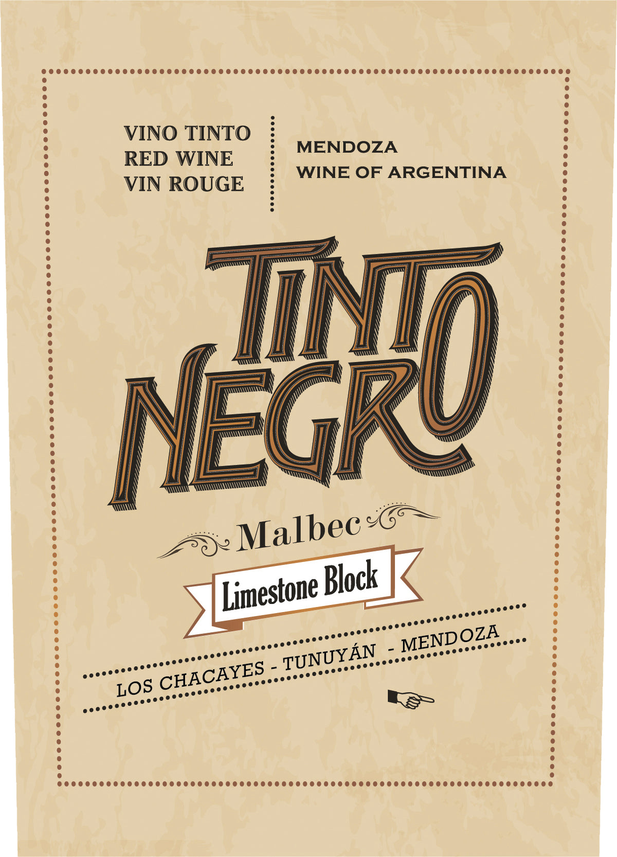 TintoNegro Limestone Block Malbec Mendoza