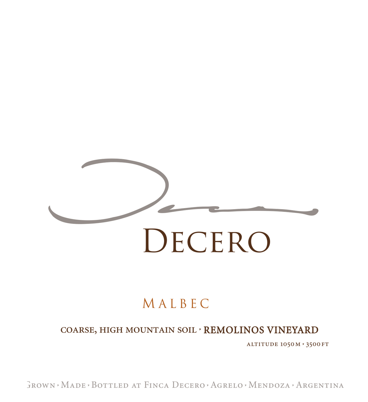 Decero Remolinos Vineyard Malbec