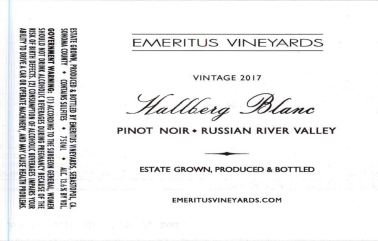 Emeritus Pinot Noir Hallberg Ranch Russian River Valley