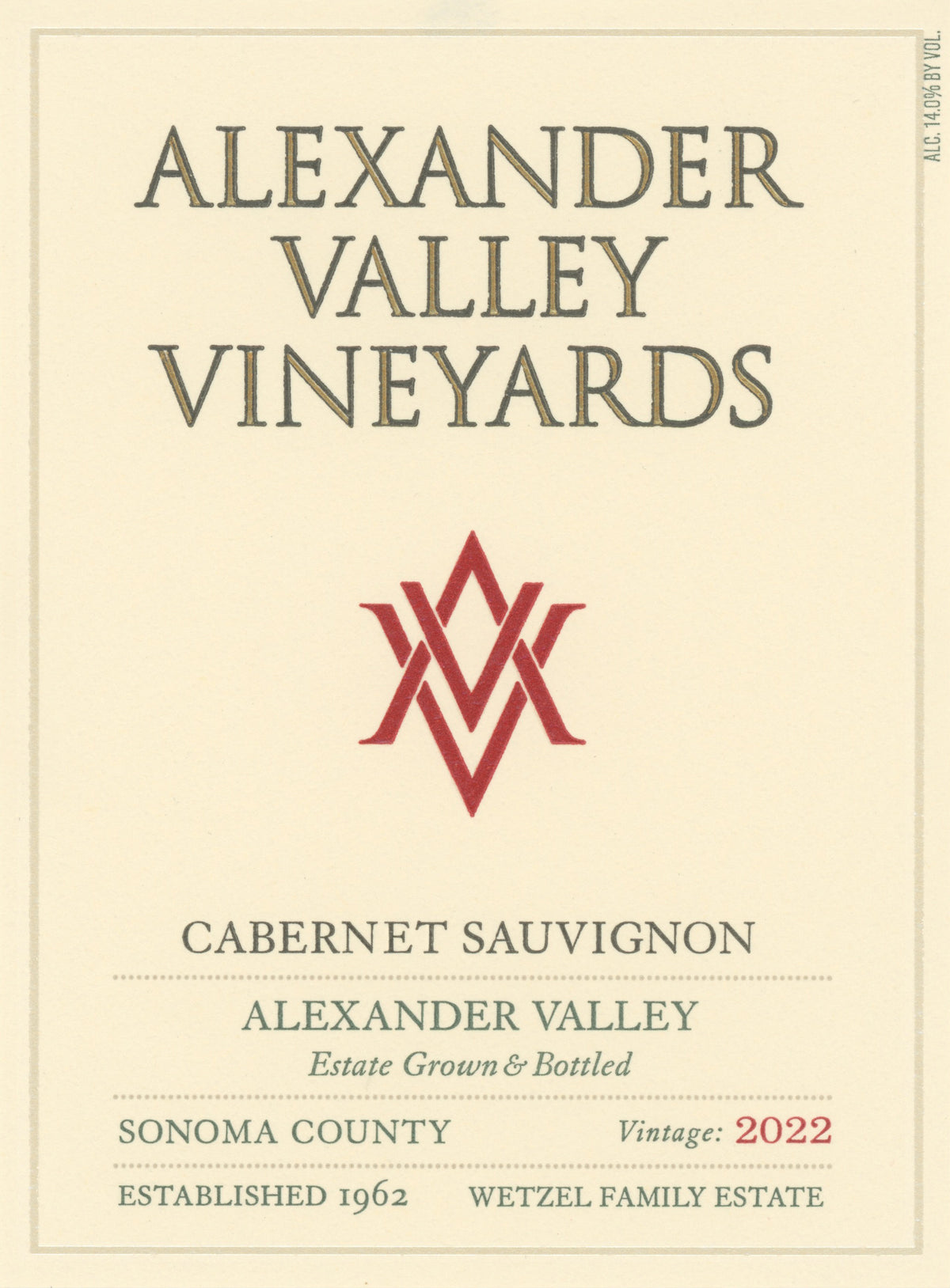 Alexander Valley Vineyards Cabernet Sauvignon Wetzel Family Estate Alexander Valley