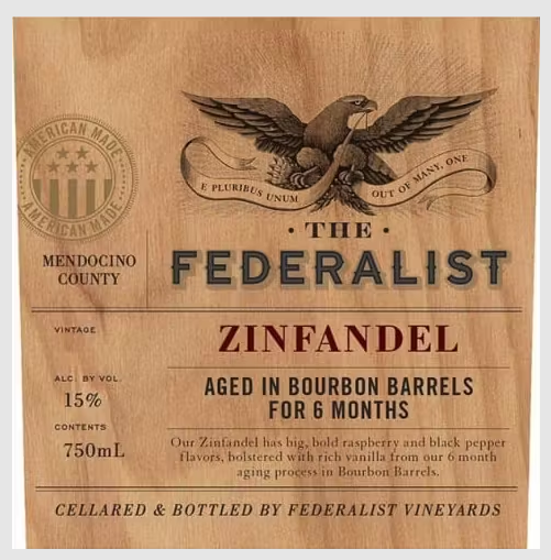 The Federalist Bourbon Barrel Aged Zinfandel