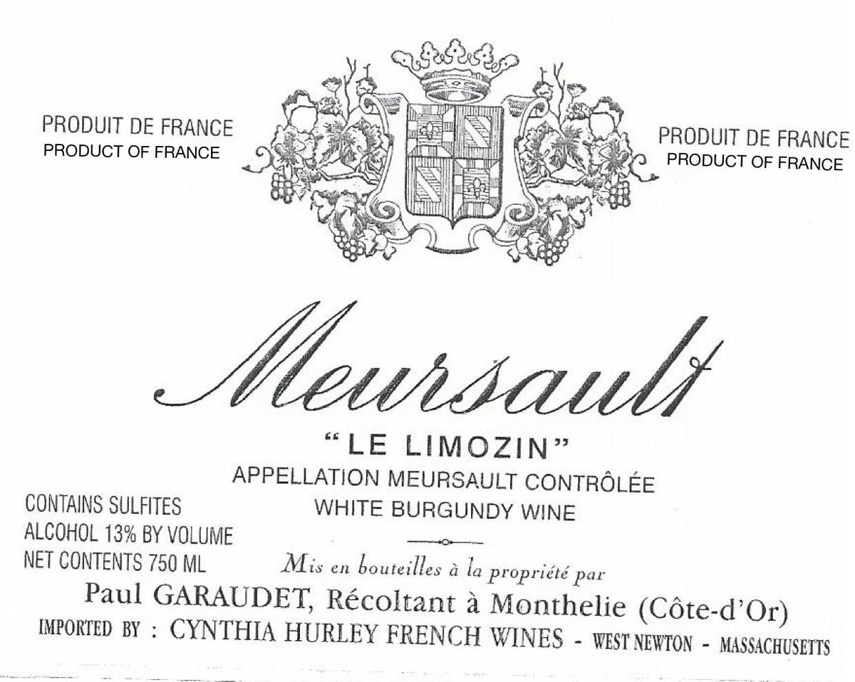 Domain Paul Garaudet Meursault Le Limozin