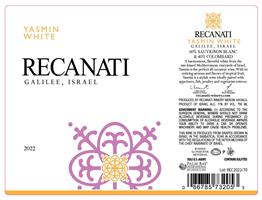 Recanati Winery Galilee Yasmin White