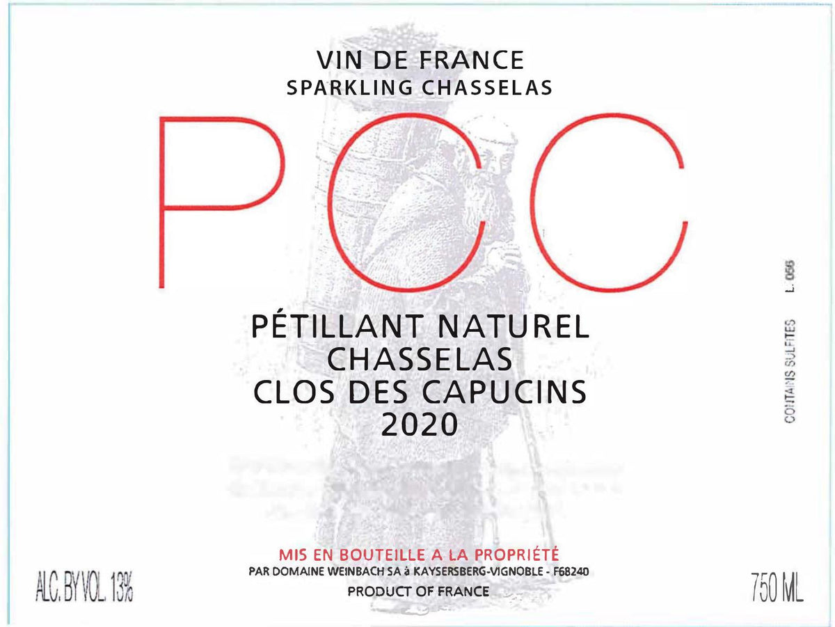Domaine Weinbach Pétillant Naturel Chasselas PCC Clos Des Capucins
