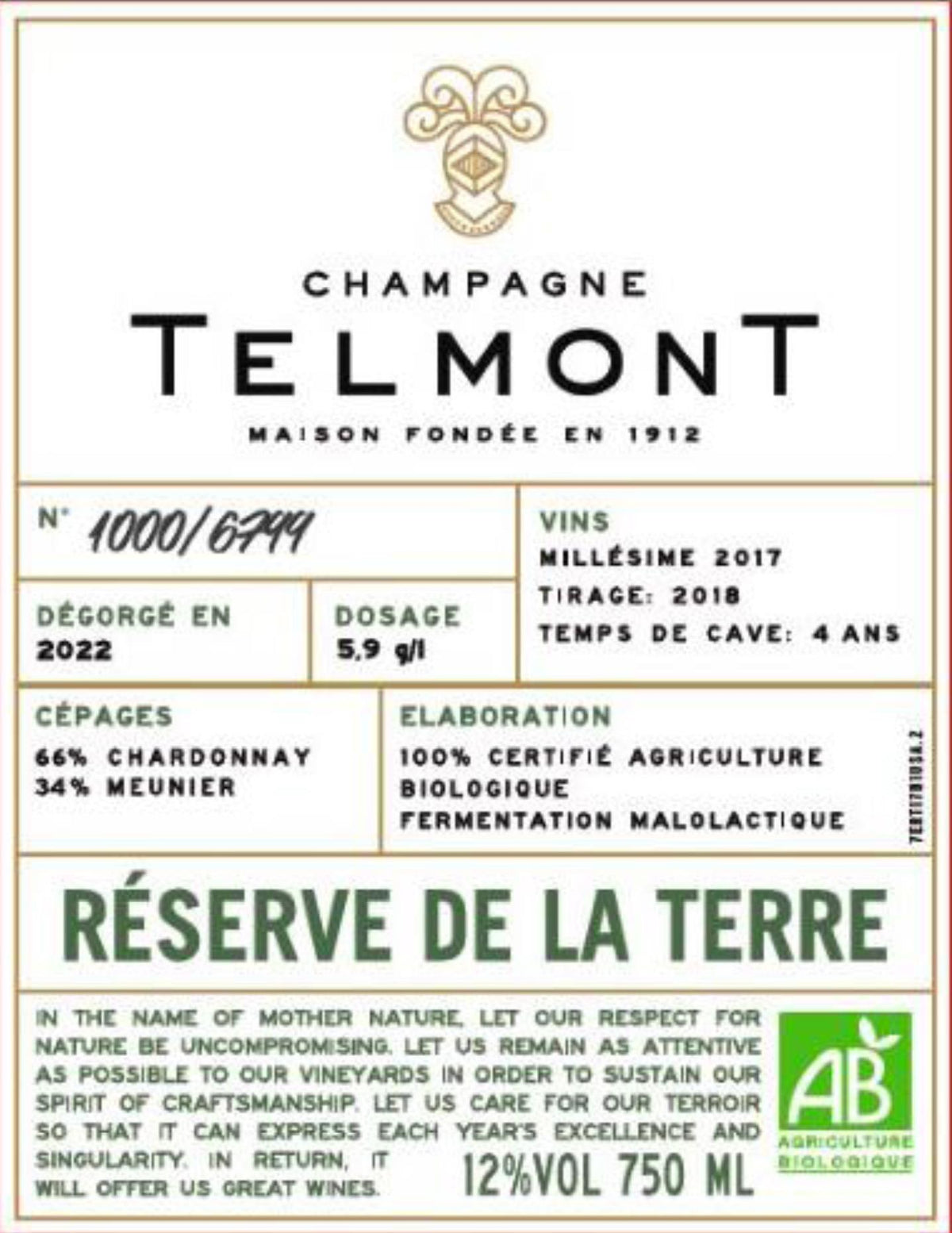 Champagne J. de Telmont Champagne Brut Réserve De La Terre