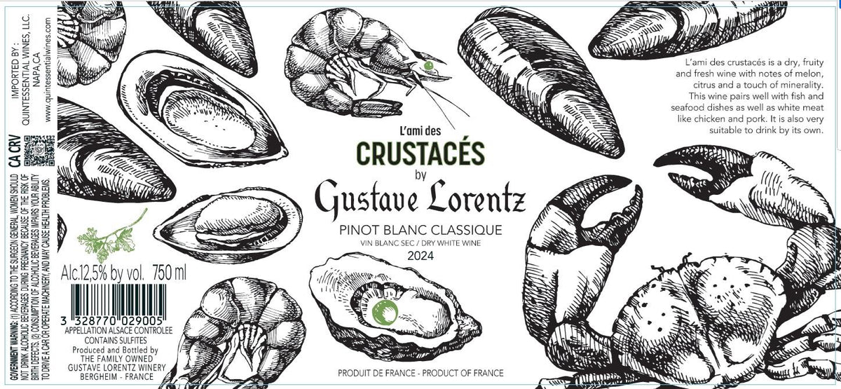 Gustave Lorentz Alsace Pinot Blanc Classique L'ami Des Crustaces