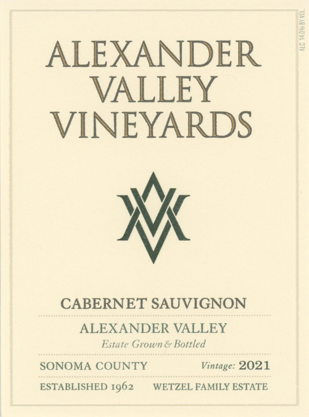 Alexander Valley Vineyards Cabernet Sauvignon Estate Organically Grown Alexander Valley
