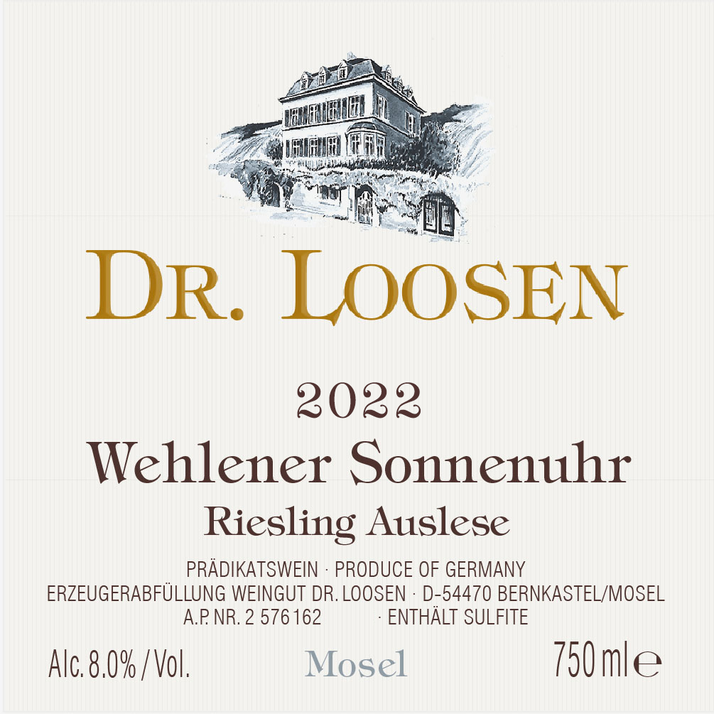 Dr. Loosen Mosel Riesling Wehlener Sonnenuhr Auslese