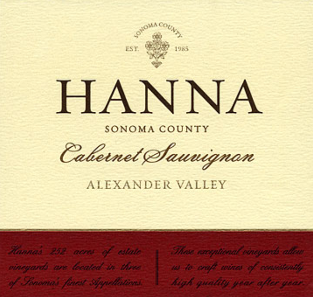 Hanna Winery Cabernet Sauvignon Alexander Valley