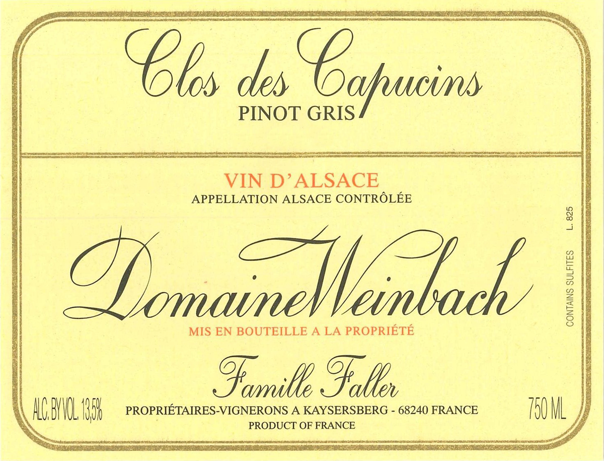 Domaine Weinbach Vin d'Alsace Pinot Gris Clos Des Capucins