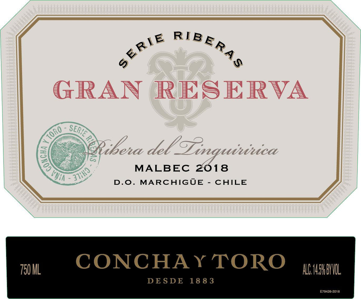 Concha y Toro Serie Riberas Malbec Gran Reserva Ribera Del Tinguiririca Marchigüe